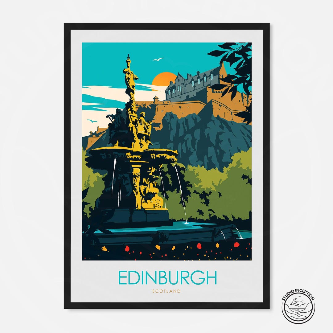 Edinburgh City Print Scotland Print Edinburgh Wall Art Edinburgh Travel ...