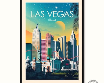 Las Vegas Travel Print featuring Statue of Liberty Nevada Art Print, Travel Print, Travel Poster, Wall Art
