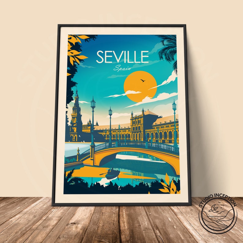 Seville Print, Spain Wall Art, Seville, Seville Travel Poster, Madrid Art, Spain, Wall Art, Spain Prints, Spain Decor image 8