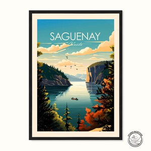 Saguenay Fjord Traditional Travel Print Canada Poster Quebec Art print Travel Gift