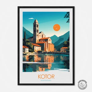 Kotor Print Monogred Poster Kotor Home Décor Landschaft Kunstdruck Wandkunst Reisegeschenk von Studio Invention