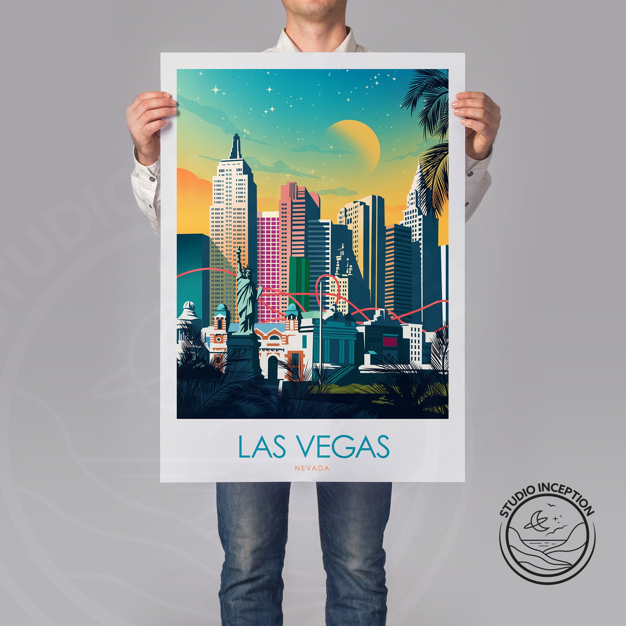 Las Vegas Print Nevada Art Print Travel Print Travel Poster pic