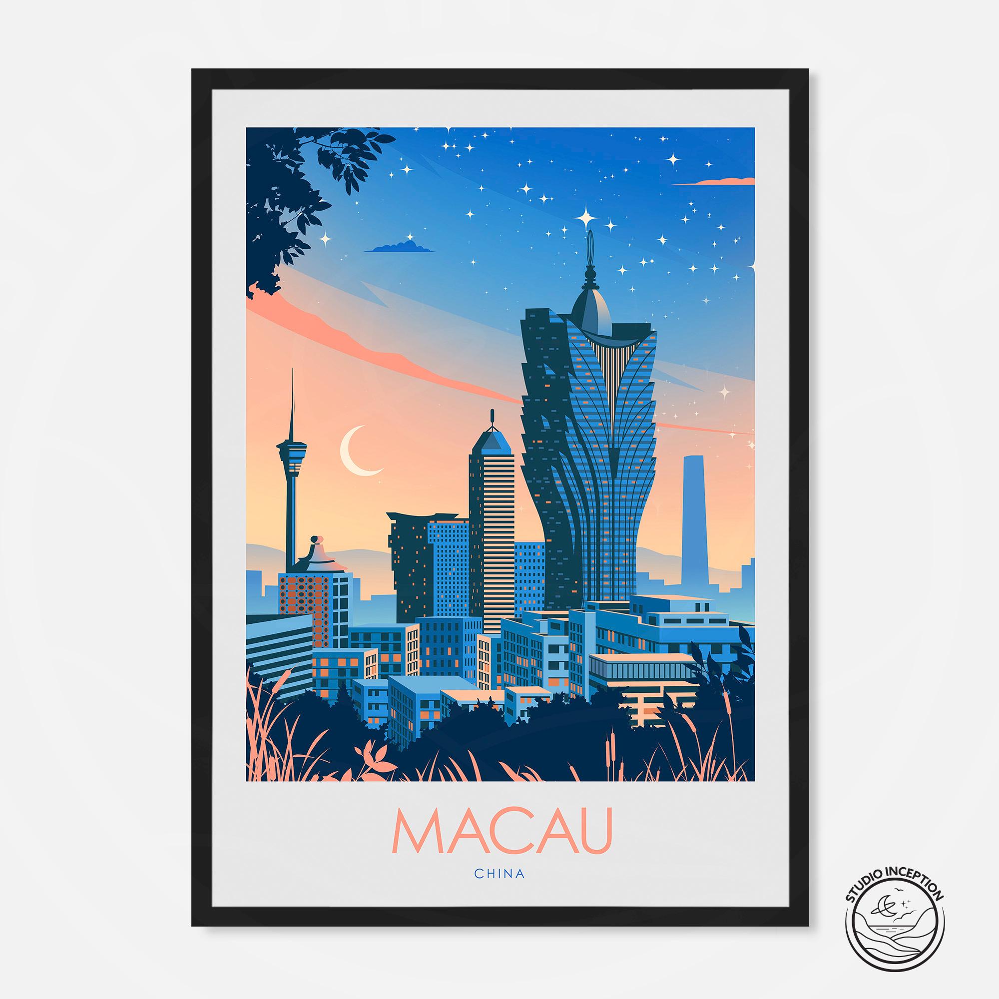Macau Travel Print - Macau Print, Macau Poster, China Poster