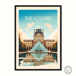 Het Louvre Parijs Print Frankrijk Poster Eiffeltoren Art Travel Gift Home Decor Muur Opknoping