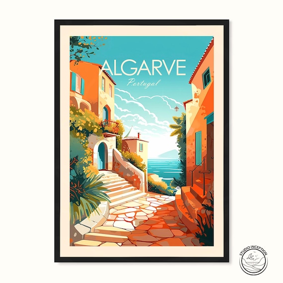 Algarve Travel Print, Algarve Portugal Poster, Algarve Wall Art, Portugal Wall Art, Print, Travel Gift