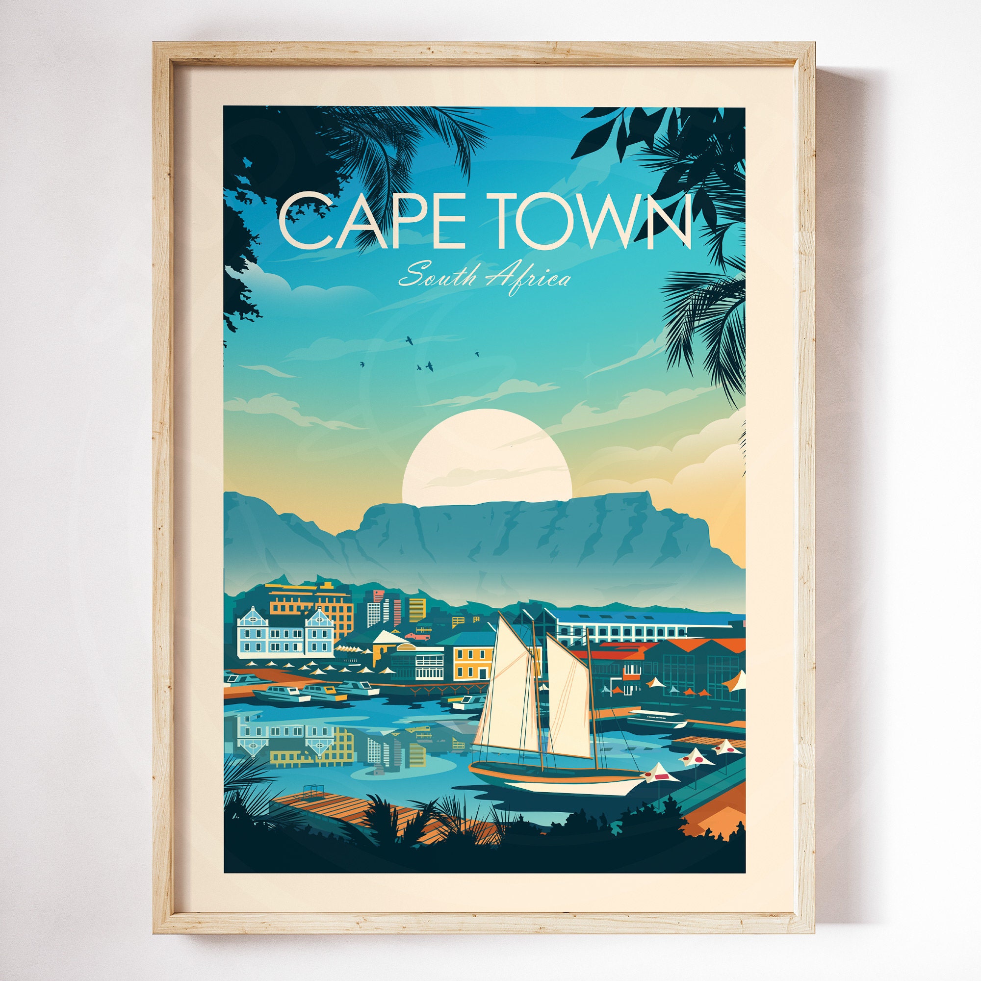 Cape Town Print South Africa Travel Poster Art Print Poster Etsy UK