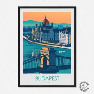 Budapest Print Hungary Poster, Budapest Art, Travel Poster, Travel Prints by Studio Inception