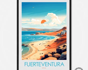 Fuerteventura Travel Print Fuerteventura Wall Art Home Decor Spain Poster Travel Gift Birthday Present