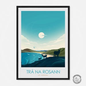 Ireland Print, Tra Na Rossan Bay Beach Donegal Travel Poster, Visit Ireland Art Print, Irish Prints, Irish Poster, Donegal Print, Art Print