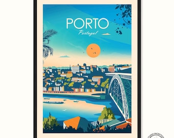 Porto Portugal traditional Print, Wall Art Print, Poster Gift, Travel Print Travel Poster, Birthday present, wedding gift Living Room Prints