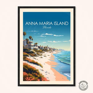 Stampa di Anna Maria Island, arte murale della Florida, poster di Anna Maria, stampa di viaggio, arredamento per la casa, stampe per il soggiorno, regalo di viaggio per matrimonio personalizzabile