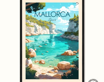 Mallorca Print, Majorca Travel Print, Mallorca Poster, Spain Wall Art, Spain Gift, Spain Poster,  Spain, Wall Art, Spain Prints, Gift
