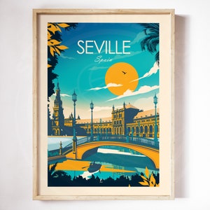 Seville Print, Spain Wall Art, Seville, Seville Travel Poster, Madrid Art, Spain, Wall Art, Spain Prints, Spain Decor image 2
