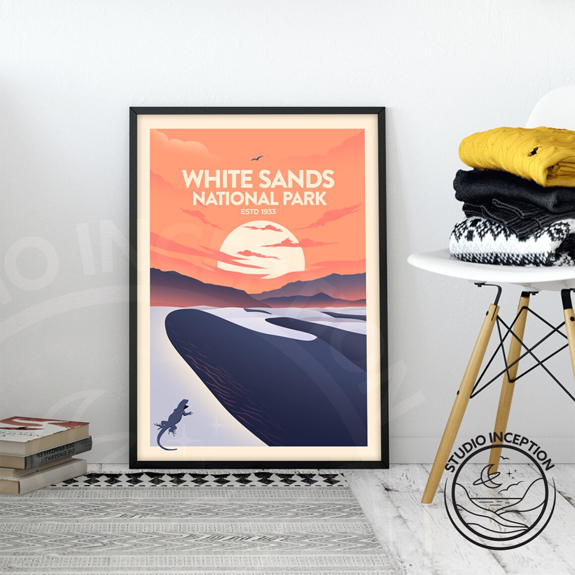 National Park Print Of White Sands National Park Estd 1933 | Etsy