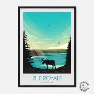 Isle Royale National Park Poster, Travel Print, Art Print, National Park Art, Travel Poster, National Park Print, Poster Print, minimalist