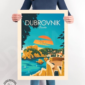 Croatia Travel Print - Dubrovnik Print - Europe Travel Print - Croatia Poster - Travel Poster - Stylish Travel Prints by Studio Inception