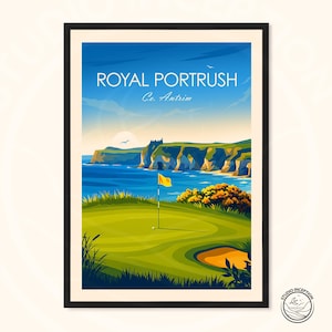 Royal Portrush Golf Print | Northern Ireland Wall Art | Irish Golf Course Poster | Links Golf Decor | Golf Gift for Him | Golf Club