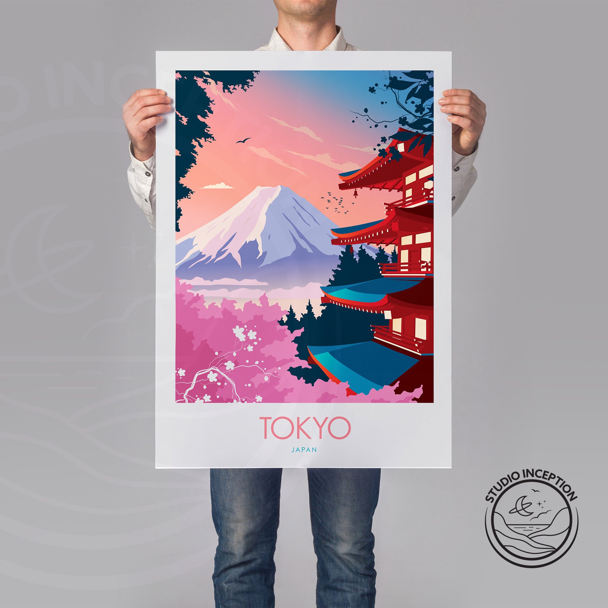 Discover Le Mont Fuji Voyage Japon Affiche