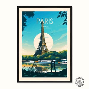 Impresión de París - Póster de viaje a París - Torre Eiffel de Francia - Regalo de boda - Regalo de luna de miel