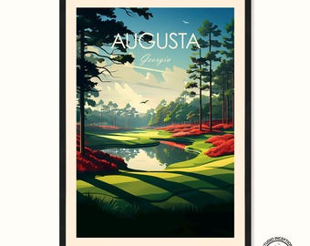 Augusta Print, Augusta National Golf Club Poster, Augusta Masters, Georgia Travel Print, Golf Gifts, Golfing Art