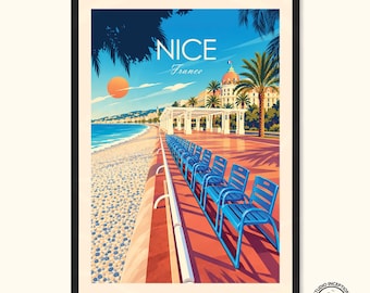 Nice Print France Poster | Travel Poster | Travel Print | Monaco Saint Tropez Art Print