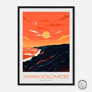 Hawaii Volcanoes Nationalpark Poster Wandkunst Hawaii Geschenk Reiseplakat Nationalpark Kunstdruck von Studio Invention