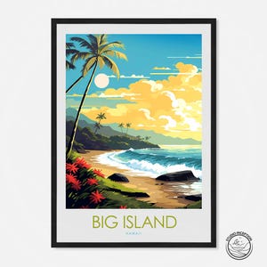 Stampa Big Island, poster di viaggio delle Hawaii, regalo Hawaii, arte murale Big Island, arredamento per la casa Big Island