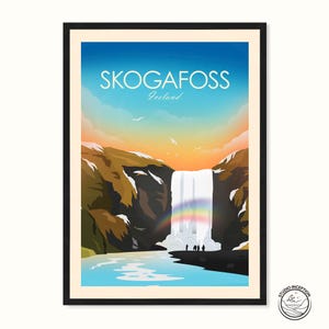 Stampa di Skogafoss, stampa di viaggio, poster di viaggio, regalo di viaggio, parete galleria, arte murale, arredamento per la casa