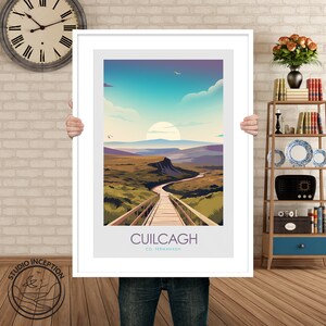 Cuilcagh Mountain Print Northern Ireland Travel Poster Wall Art Gift image 6