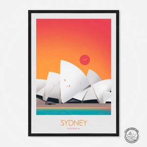 Sydney Print, Sydney Opera house sunset, Sydney Skyline, Sydney Wall Art Print, Australia Print, Travel Poster, Travel Print, Home Decor