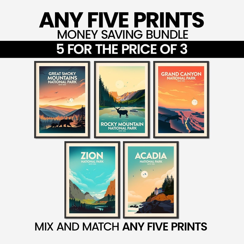 Money Saving Offer Any 5 Prints of Your Choice Choose Your Etsy