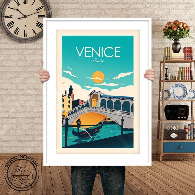 Venice Italy Art Print Poster Travel Print Travel Poster - Etsy