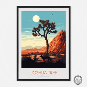 Joshua Tree National Park Print, Joshua Tree Travel Poster, California Wall Art, Gifts for Hiker, National Park Gift