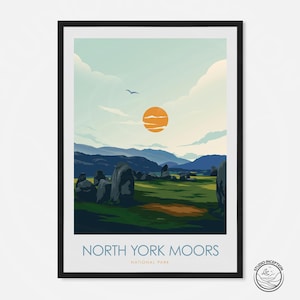 North York Moors National Park North Yorkshire print, England Poster, UK National Park Art Print (unframed)