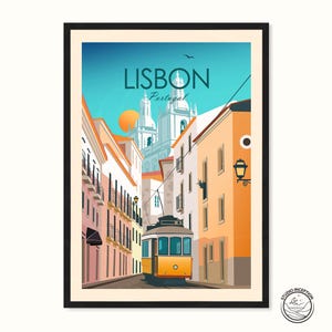 Impresión de Lisboa, Portugal, arte mural, póster, impresión de viaje, póster de viaje, arte mural, impresiones para sala de estar, decoración artística