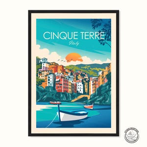 Cinque Terre Italy Print, Italy Travel Poster Gift