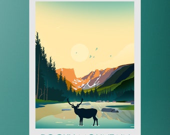 Rocky Mountain National Park - US National Parks - Art Print - (Available In Many Sizes)  Travel Poster Travel Print National Park Poster