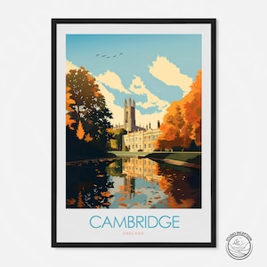 Cambridge Minimal Travel Print Cambridge Travel Poster Cambridge Print, Cambridge Poster Gift by Studio Inception