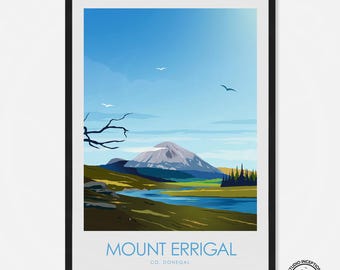 Mount Errigal Irish Travel Poster, Donegal Travel Poster, Visit Ireland Art Print, Irish Prints, Irish Poster, Donegal Print