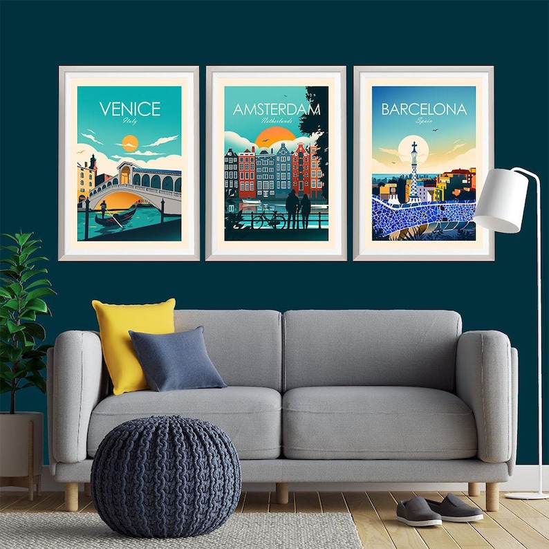 Amsterdam Print, Netherlands Wall Art, Holland, Amsterdam Poster, Travel Art, Travel Print, Wall Art, Travel Poster, Living Room Prints immagine 6