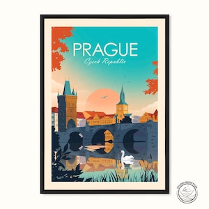 Prague Travel Print, Gift for Travel, Home Decor, Wall Art, Czech Republic Poster