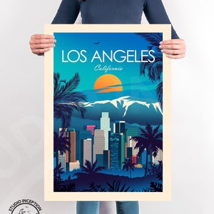 Los Angeles Travel Print, Los Angeles Poster, Los Angeles Wall Art, Art Prints, Travel Poster, California Print