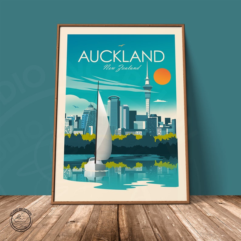 New Zealand Travel Print Auckland Print Auckland Art New Etsy UK