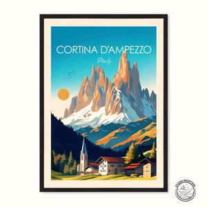Cortina d&#39;Ampezzo Italy Travel Print Poster Wall Art Wall Hanging Home Decor Cortina d&#39;Ampezzo Gift Art Lovers Wall Art Print