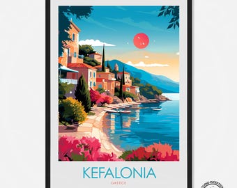 Kefalonia Art Print Kefalonia Travel Art, Greece Wall Art Hanging Kefalonia Home Decor Travel Gift Customisation available to make it unique