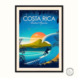 Costa Rica Print - Costa Rica Poster - Costa Rica Art - Costa Rica Surfing Poster, Art Print, Travel Print, Travel Poster, Wall Art