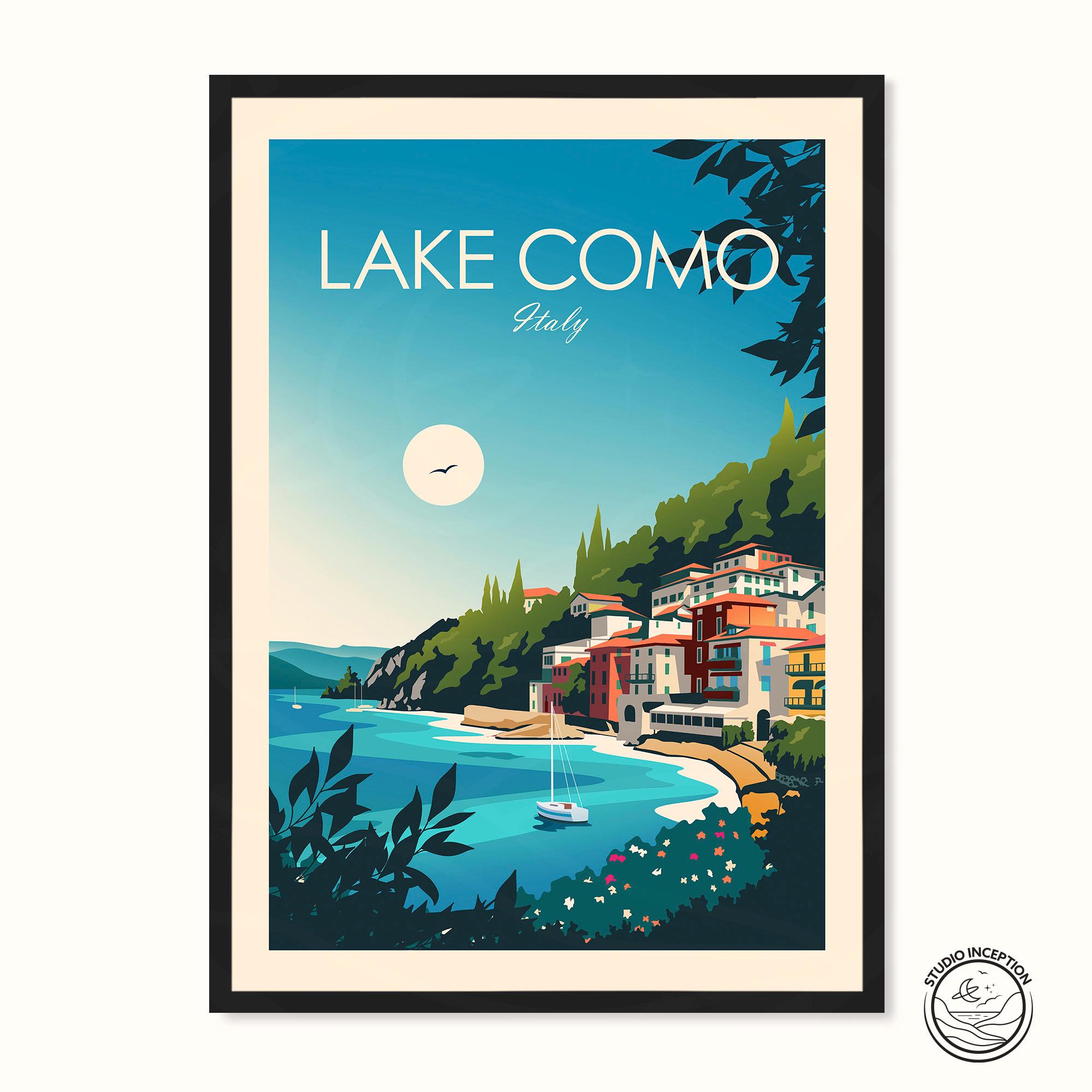 lake como italy travel poster art print (digital... Italy Print - Italy Poster - Lake Como Print | Lake Como Poster ...