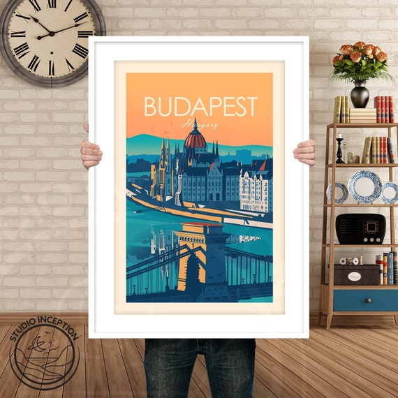 Budapest Print Budapest Hungary Budapest Skyline Office Prints Living Room Decor print Travel Poster City Wall Art  ArtPrintsZoe