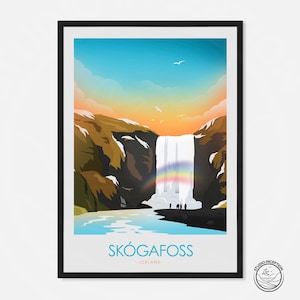 Stampa Islanda, Poster Islanda, Stampa di viaggio, Poster di viaggio, Skogafoss, Arte murale, Stampa artistica, Poster, Laguna Blu, Regalo, Souvenir, Stampe, Arte