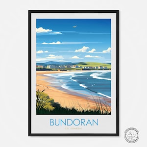 Bundoran Print, Donegal Sligo Leitrim Travel Poster, Irish Landscape Art, Personalised Gift, Seaside Art, Irish Travel Gift